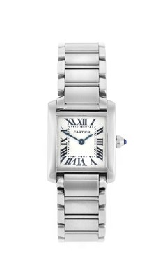 Lot 2178 - Cartier: A Lady's Stainless Steel Wristwatch,...