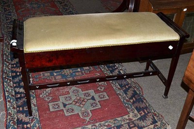 Lot 808A - An Edwardian mahogany duet piano stool