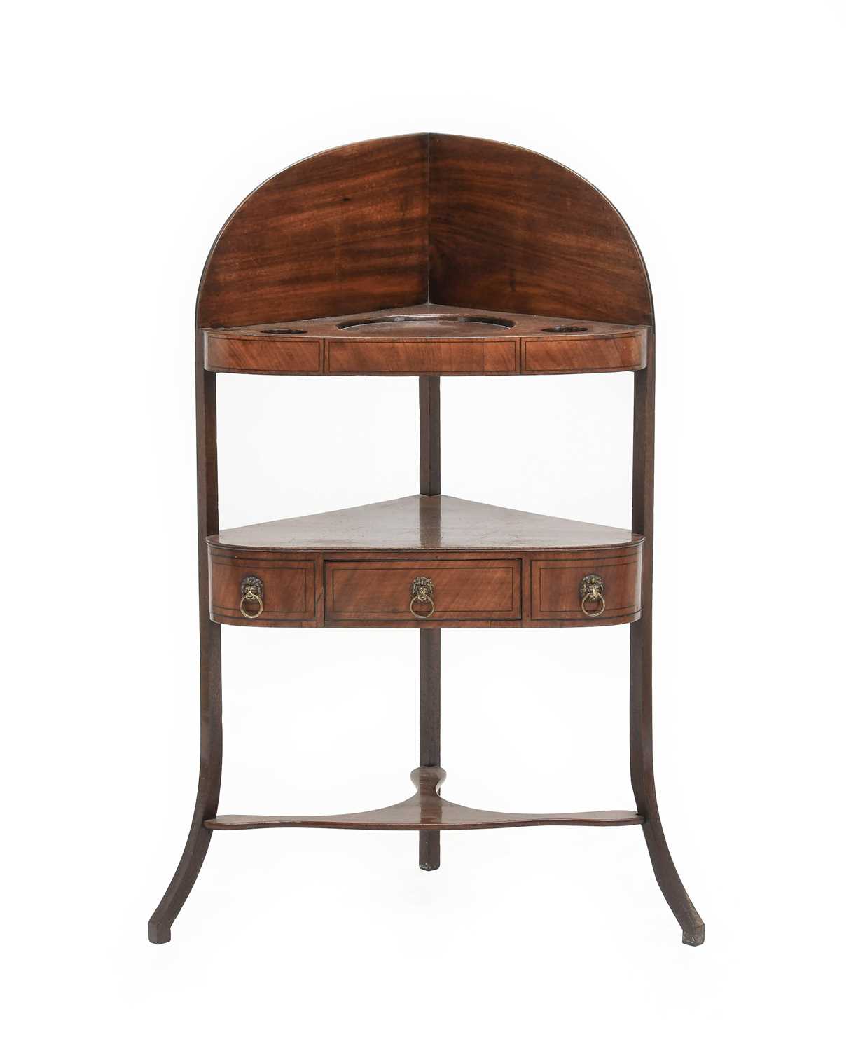 Lot 75 - A Regency Mahogany and Ebony-Strung Corner...