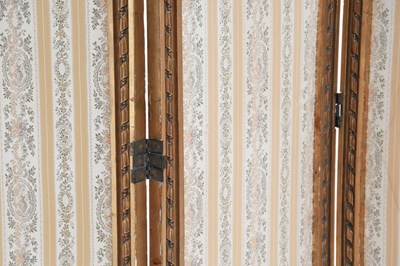 Lot 144 - A French Wood Three-Leaf Dressing Screen,...