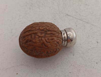 Lot 2076 - A Victorian Silver-Mounted Ceramic Novelty Scent-Bottle
