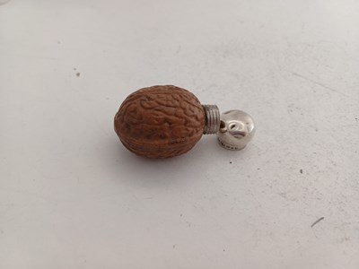 Lot 2076 - A Victorian Silver-Mounted Ceramic Novelty Scent-Bottle