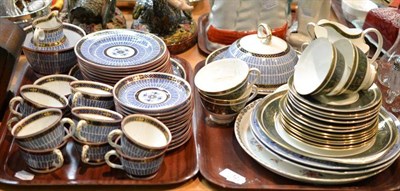Lot 12 - Royal Doulton 'Vanborough' tea set, Royal Worcester tea set, Bisto china tray and two blue and...