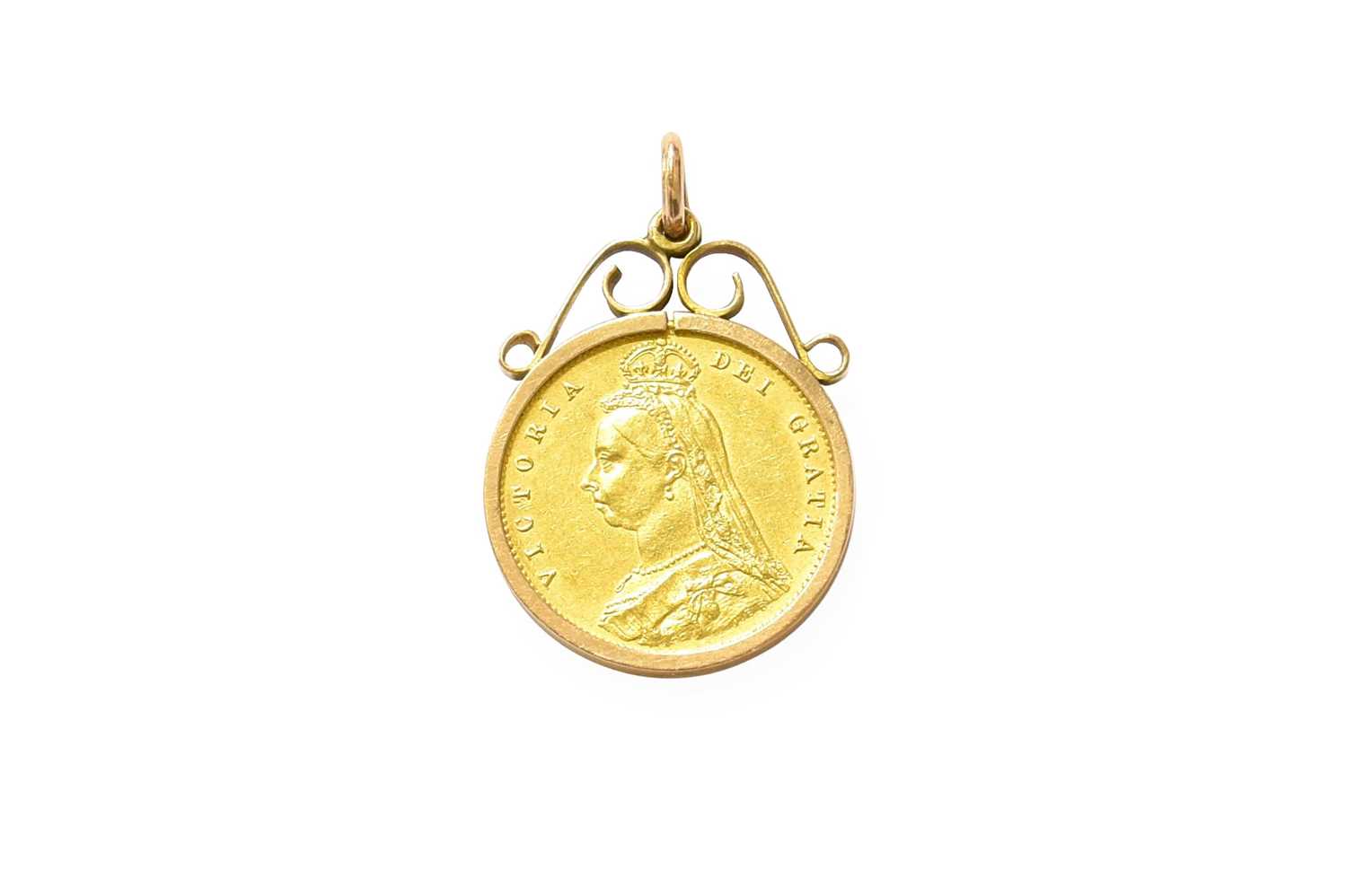 Lot 81 - A Half Sovereign Pendant, dated 1887, in a...