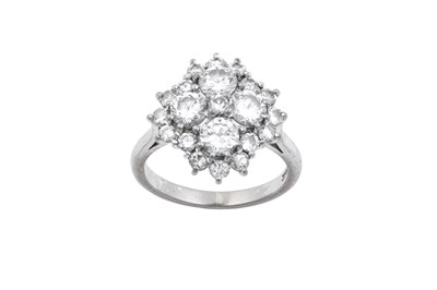 Lot 2266 - A Diamond Cluster Ring the central raised...