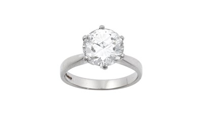 Lot 2287 - An 18 Carat White Gold Diamond Solitaire Ring...