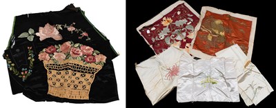 Lot 2111 - Early 20th Embroideries comprising pair of...