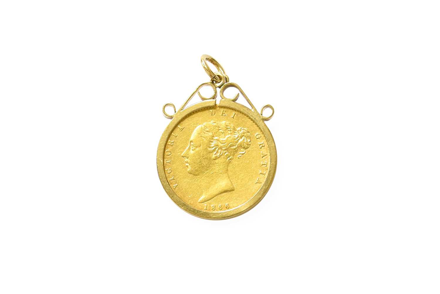 Lot 76 - A Half Sovereign Pendant, dated 1866, loose...