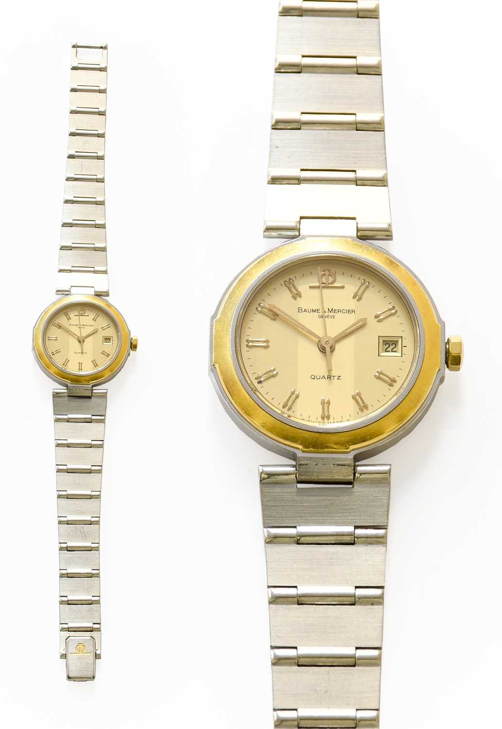 Lot 93 - A Lady's Bi-Metal Quartz Calender Centre...