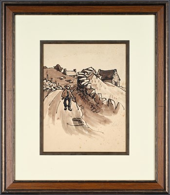 Lot 360 - Kyffin Williams (1918-2006) Welsh Figure on a...