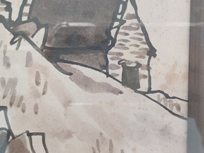 Lot 360 - Kyffin Williams (1918-2006) Welsh Figure on a...
