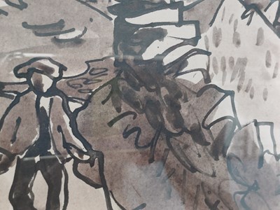 Lot 360 - Kyffin Williams (1918-2006) Welsh Figure on a...