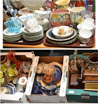 Lot 50 - Two trays and three boxes of decorative ceramics including Royal Worcester miniature cup,...