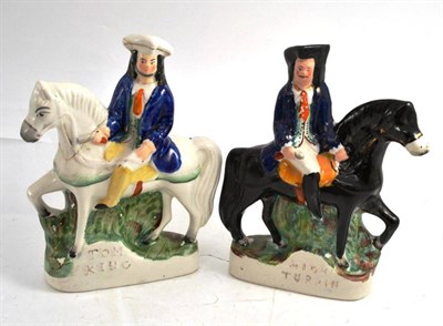 Lot 52 - A pair of Staffordshire figures, Dick Turpin and Tom King
