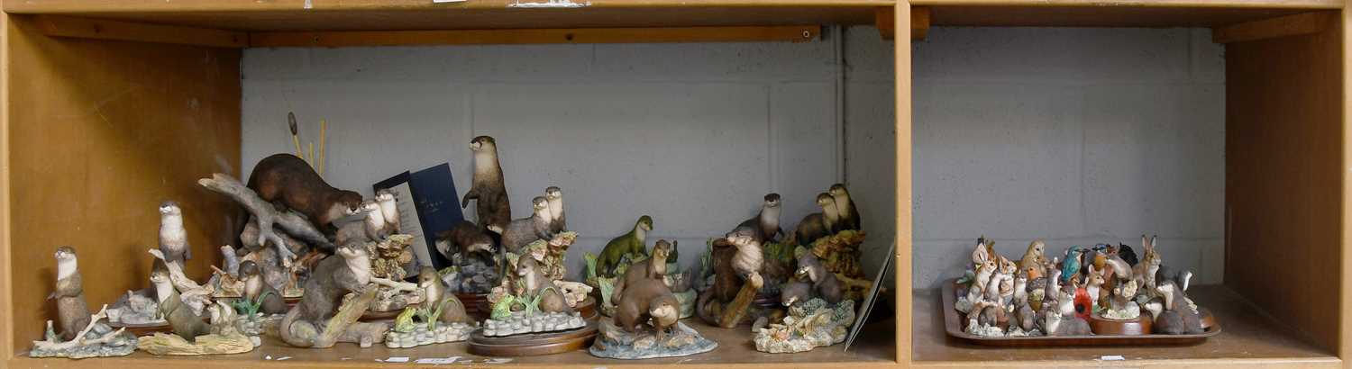 Lot 114 - Border Fine Arts Otter Groups, including river...