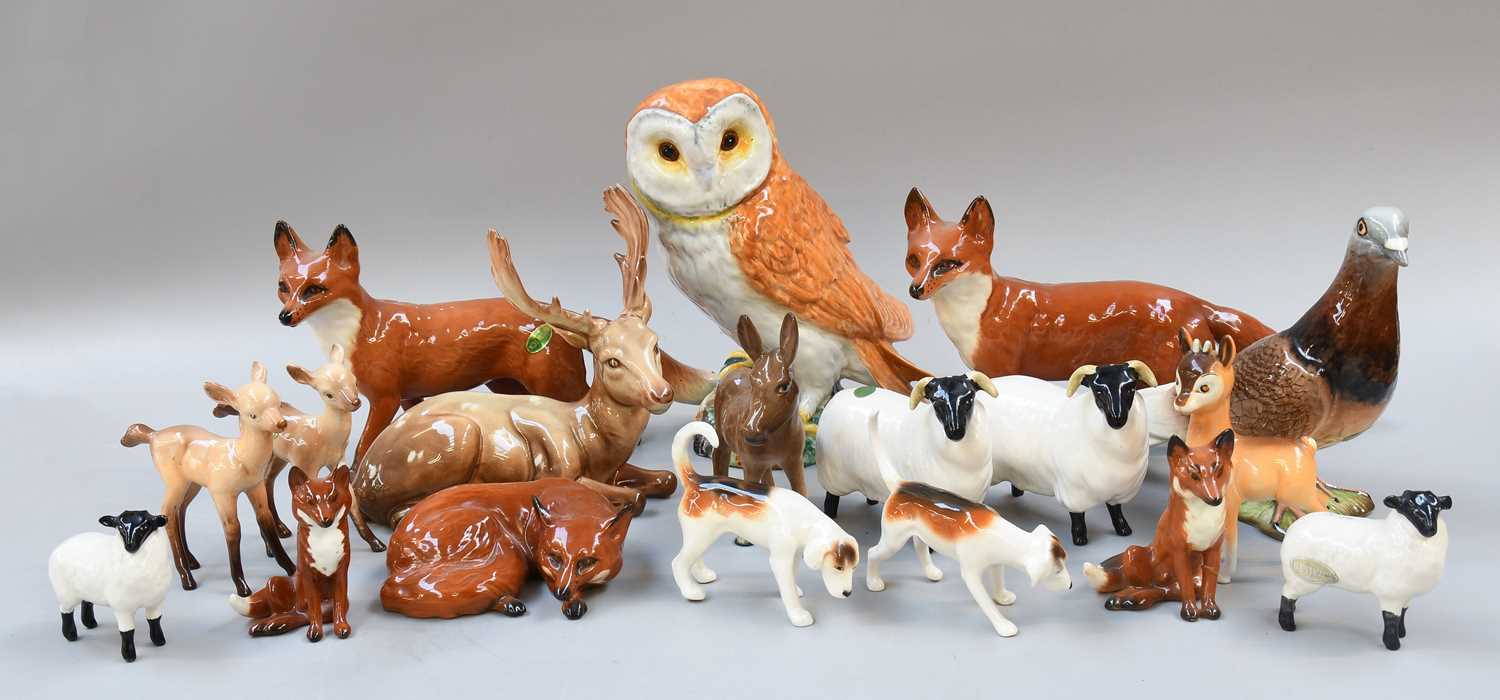 Lot 193 - Beswick Animals, including various Foxes,...