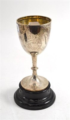 Lot 63 - Silver trophy cup on stand