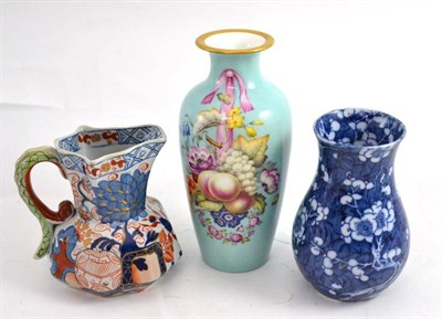 Lot 64 - A turquoise floral vase, a Davenport jug and a ";Bisto"; vase (3)