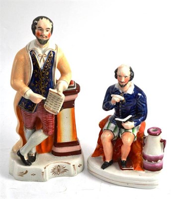 Lot 67 - Two Staffordshire figures of Shakespeare