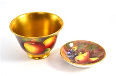Lot 70 - A fruit painted bowl by Townsend and a small fruit painted saucer dish (2)