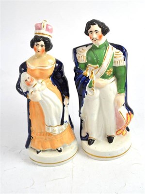 Lot 71 - A pair of Staffordshire figures - Victoria and Albert