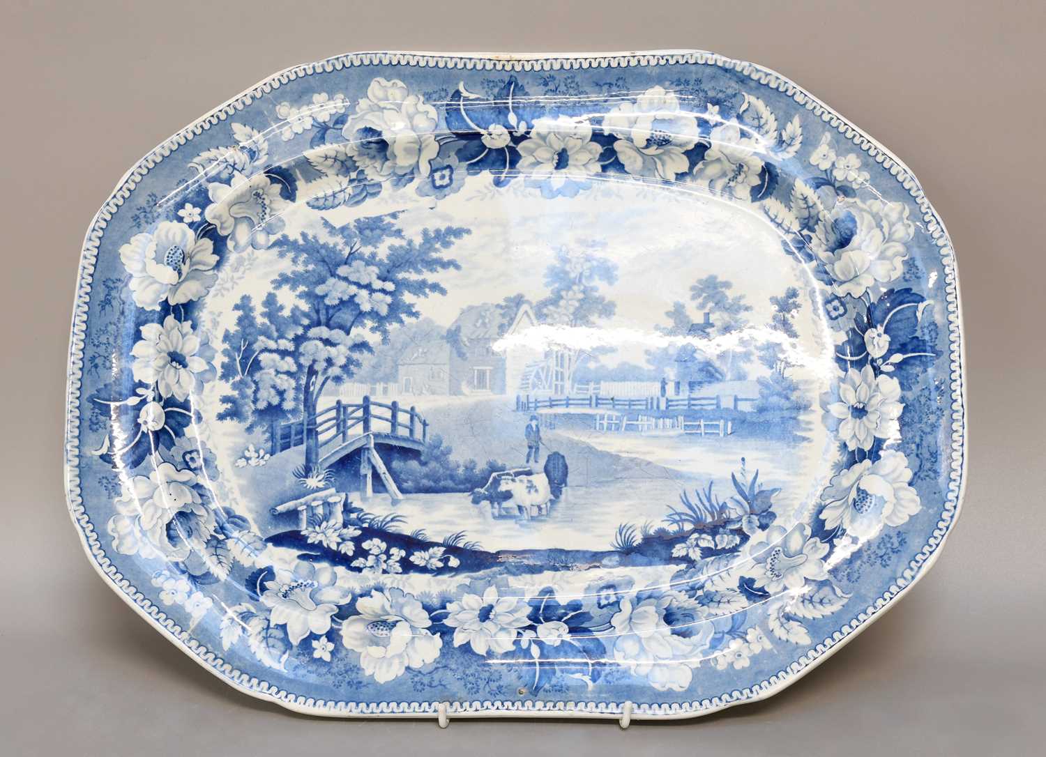Lot 155 - A Cambrian Pearlware Large Platter, circa 1825,...