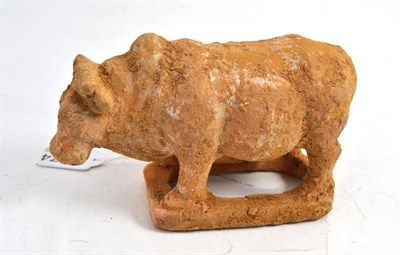 Lot 74 - A terracotta bull, Tang Dynasty 600-900AD, height 10cm