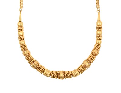 Lot 2201 - A 22 Carat Gold Necklace the central section...