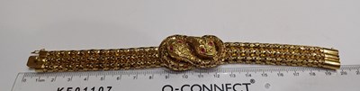 Lot 2273 - A Synthetic Ruby Bracelet two yellow...