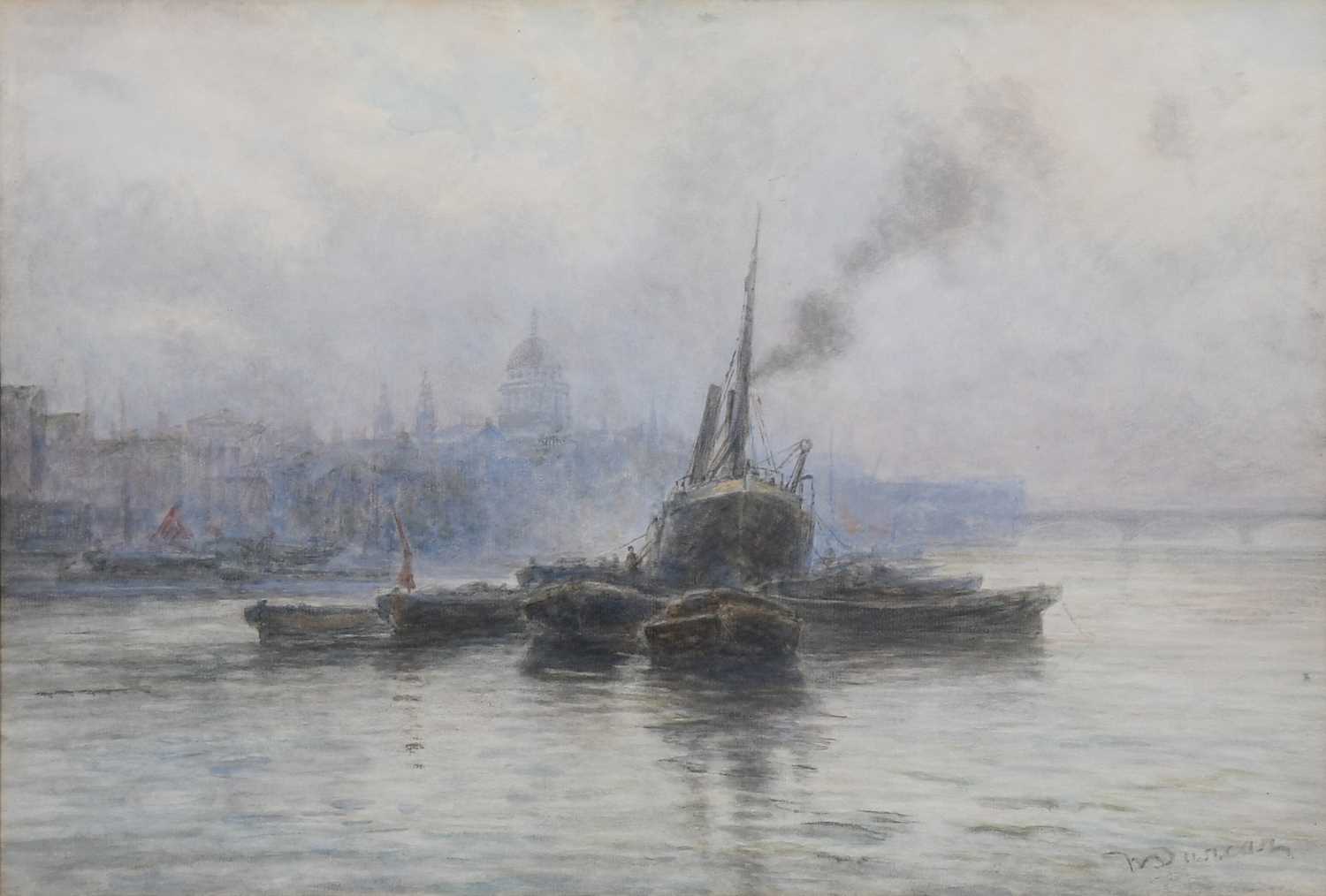 Lot 1001 - Walter Duncan (1848-1932) Boats on the Thames...