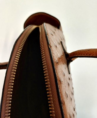 Lot 1035 - Delvaux Mousson Tan Ostrich Leather Bag with...