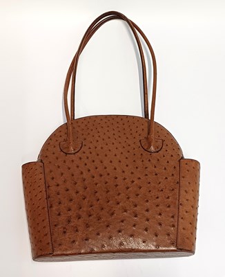 Lot 1035 - Delvaux Mousson Tan Ostrich Leather Bag with...