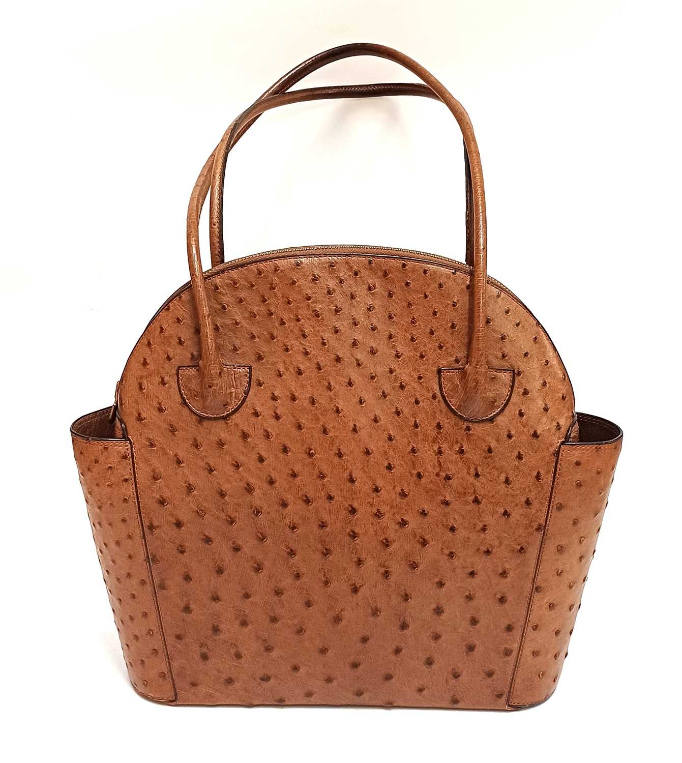 Lot 1035 - Delvaux Mousson Tan Ostrich Leather Bag with...