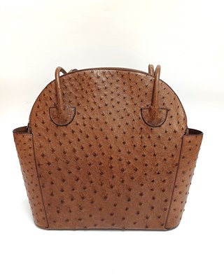 Lot 1035 - Delvaux Mousson Tan Ostrich Leather Bag with...