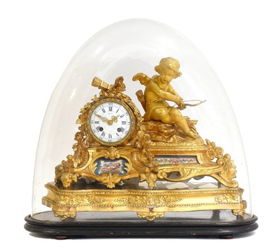 Lot 292 - A French Gilt Metal and Porcelain Mounted...