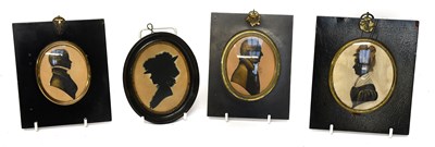 Lot 18 - A Pair of Silhouette Portrait Miniatures, 19th...