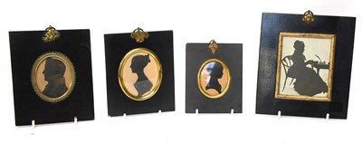 Lot 18 - A Pair of Silhouette Portrait Miniatures, 19th...