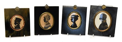 Lot 18 - A Pair of Silhouette Portrait Miniatures, 19th...