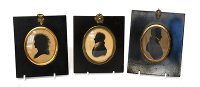 Lot 18 - A Pair of Silhouette Portrait Miniatures, 19th...
