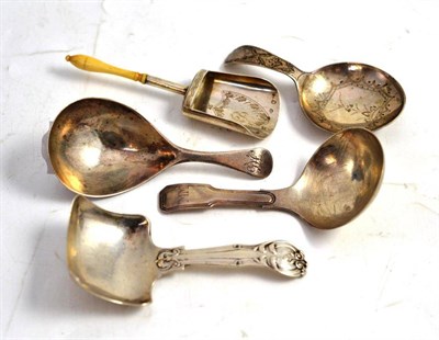 Lot 87 - A Victorian silver caddy spoon, George Unite, Birmingham 1845, another, Joseph Wilmore,...