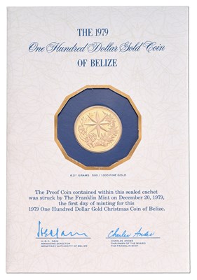 Lot 203 - Belize, One Hundred Dollars 1979, struck to...