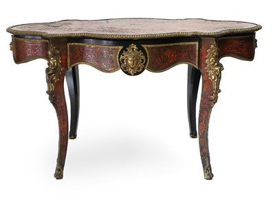 Lot 1145 - An Ebonised, Stained Red Tortoiseshell and...