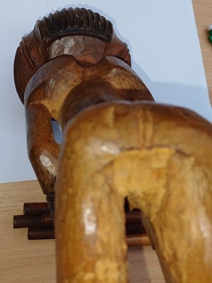 Lot 342 - A 20th Century Lwena Figure, Angola, of light...