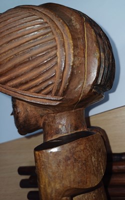 Lot 342 - A 20th Century Lwena Figure, Angola, of light...