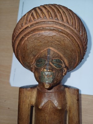 Lot 342 - A 20th Century Lwena Figure, Angola, of light...