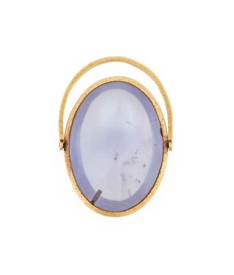 Lot 2286 - An 18 Carat Gold Star Sapphire Swivel Ring the...