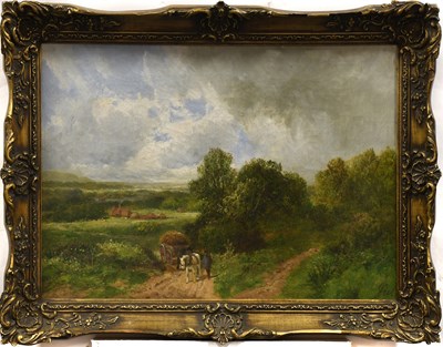 Lot 562 - James Peel (1811-1906) Haymaking landscape...