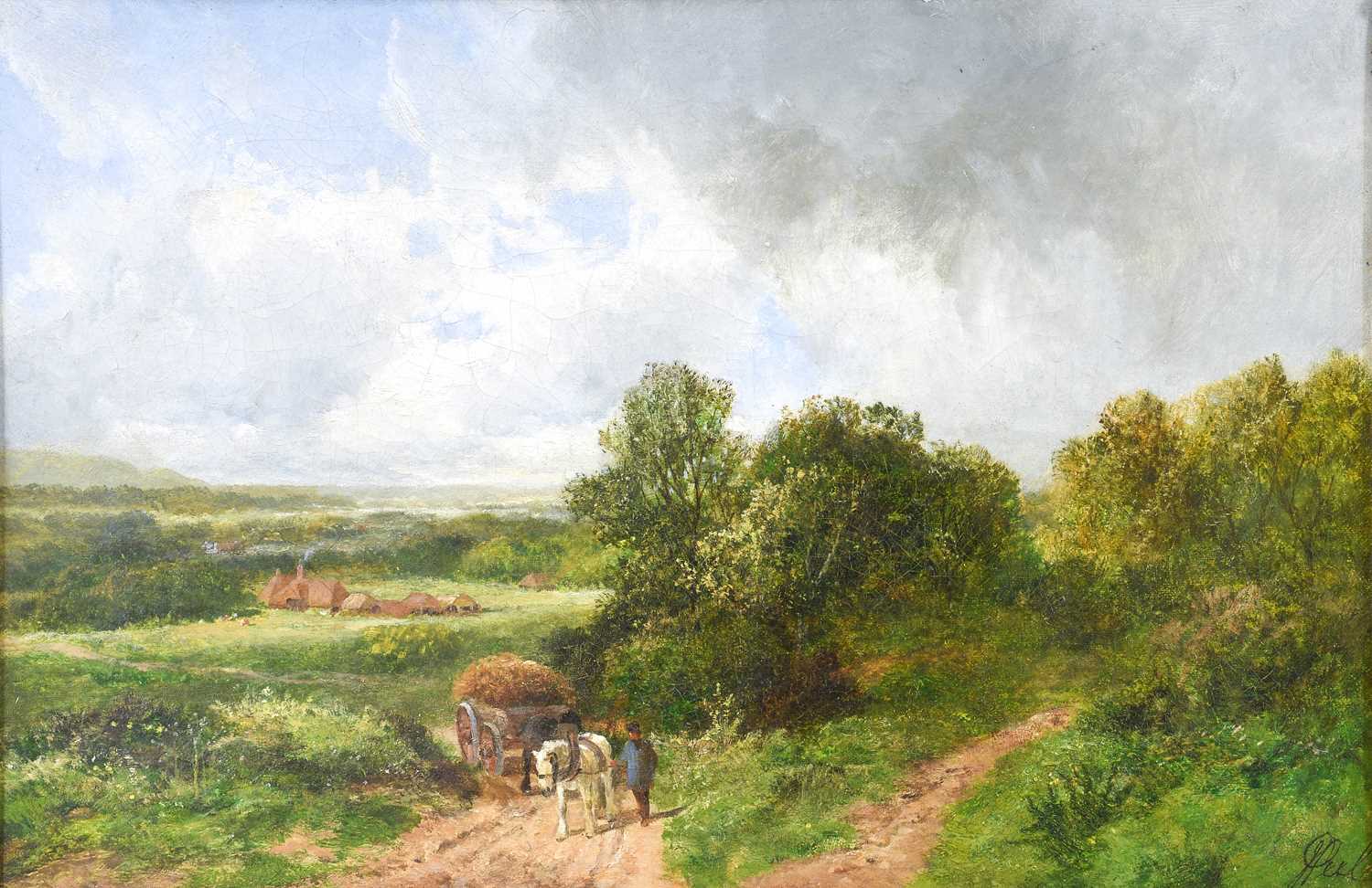 Lot 562 - James Peel (1811-1906) Haymaking landscape...