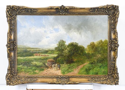 Lot 562 - James Peel (1811-1906) Haymaking landscape...