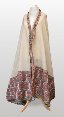 Lot 2038 - Early 19th Century Cream Wool Paisley Shawl,...